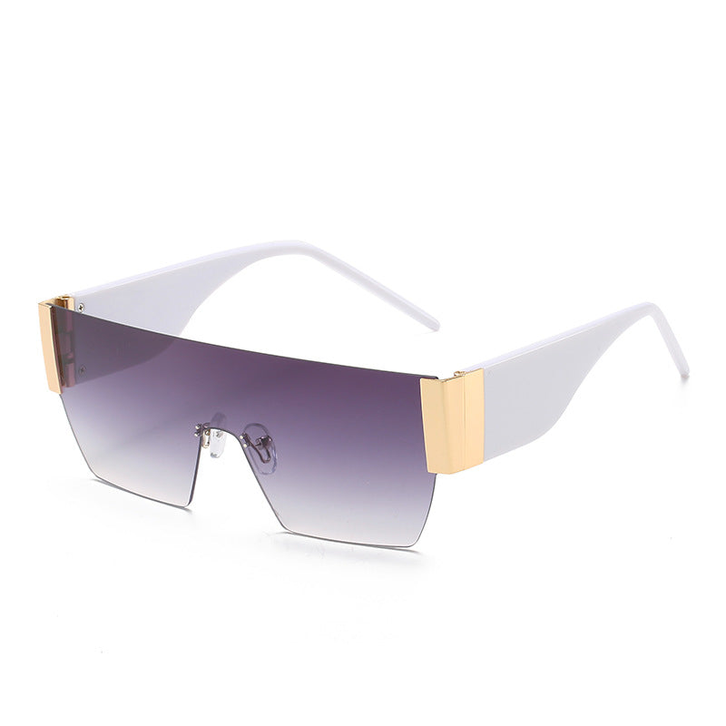 Rimless Big Square One-Piece Sunglasses Men And Women Fashion Sunglasses