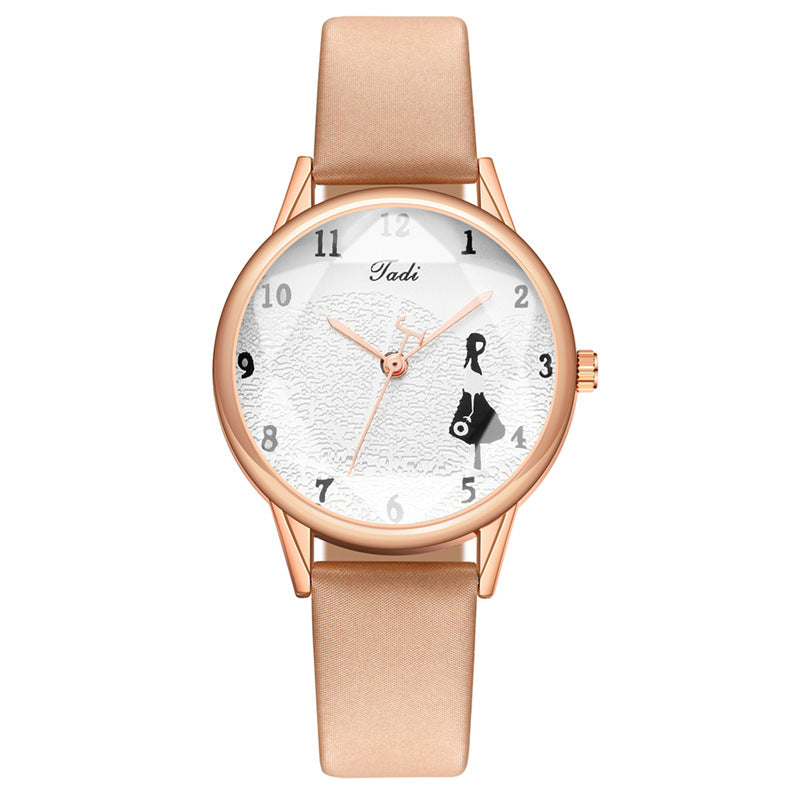 Minimalist Creative Girl Pattern Women's Quartz Watch