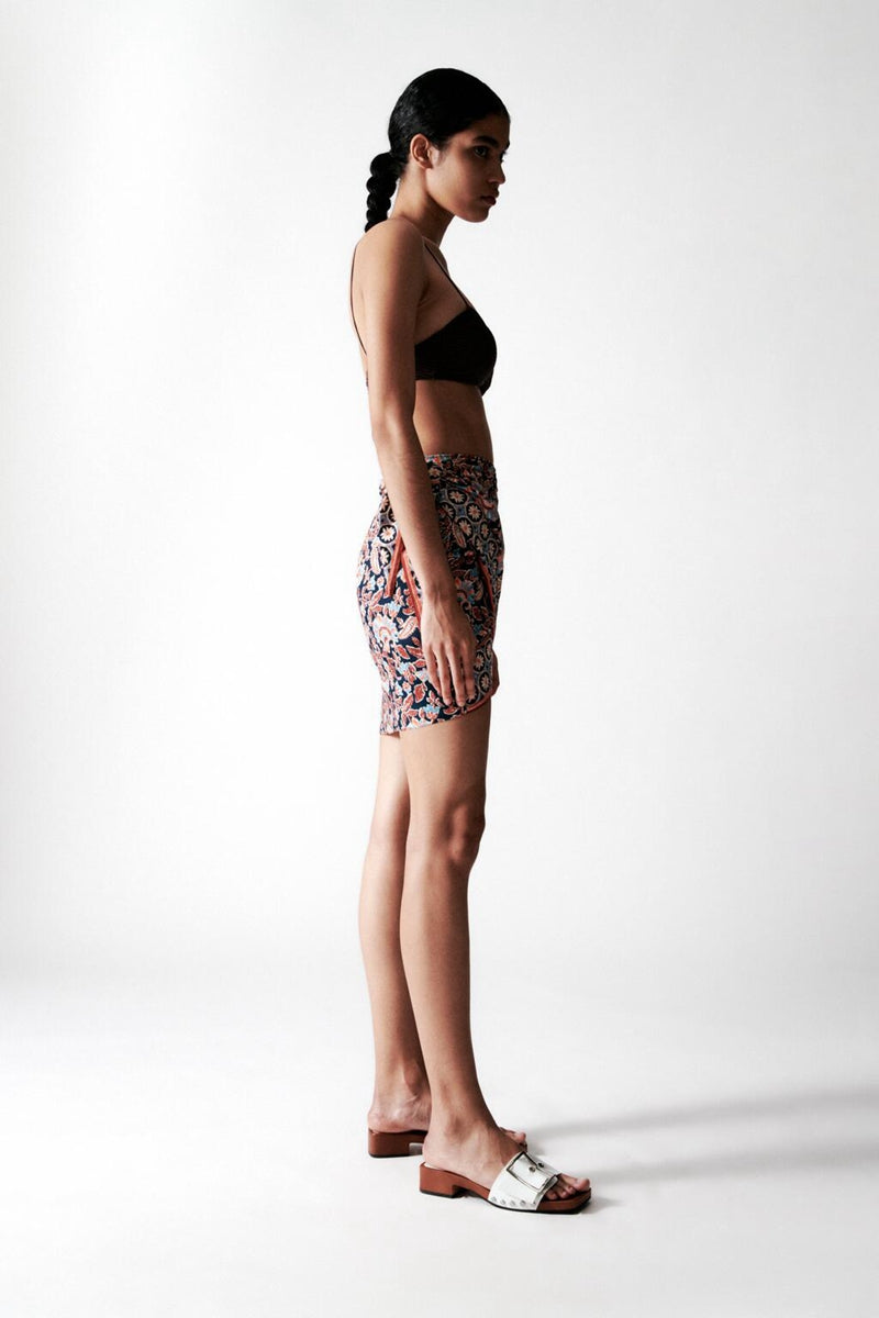 Retro Ethnic Print Sarong Short Skirt