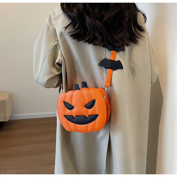 Funny Pumpkin Bag Fashion Color Contrast Personality Creative