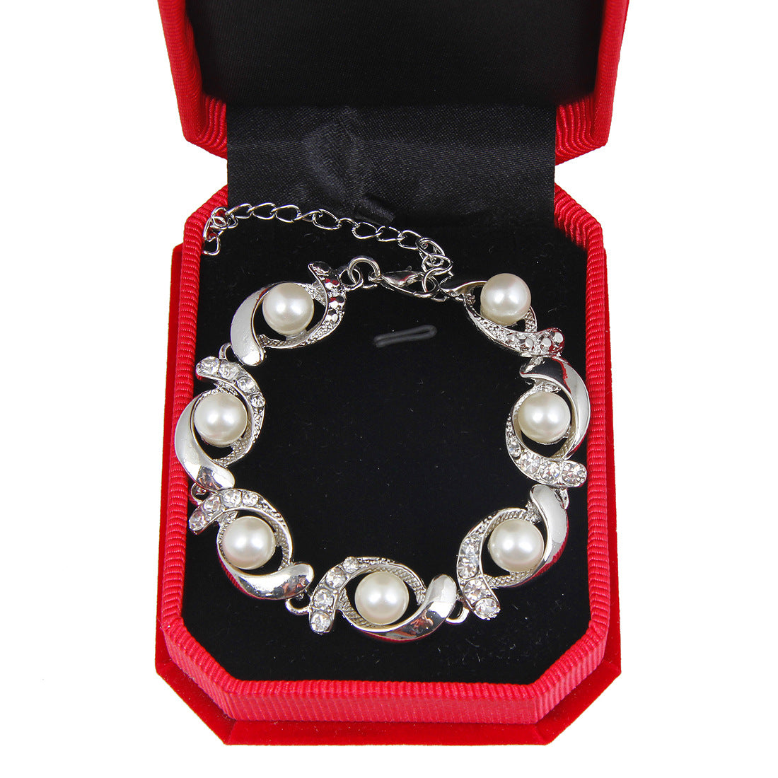 Korean Style Fashion Gold Plated Silver Plated  Pearl Alloy Bracelet