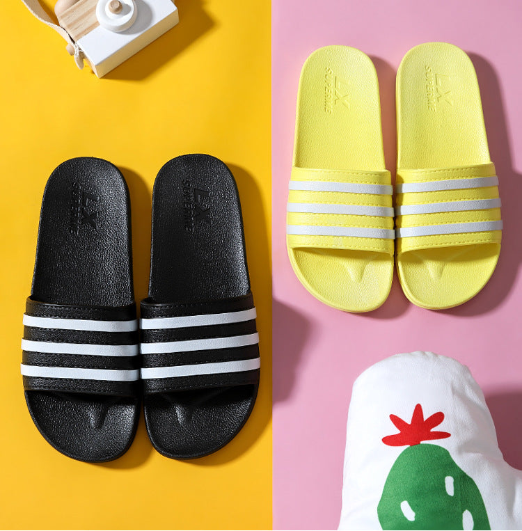 White Stripes Slippers For Women And Men Bathroom Slippers Home Shoes