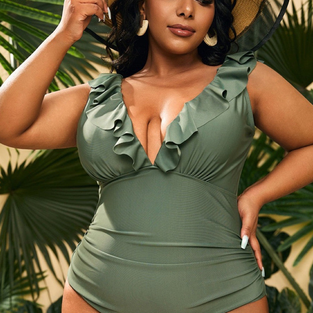 New Plus Size Conservative Women's Beach Swimsuit