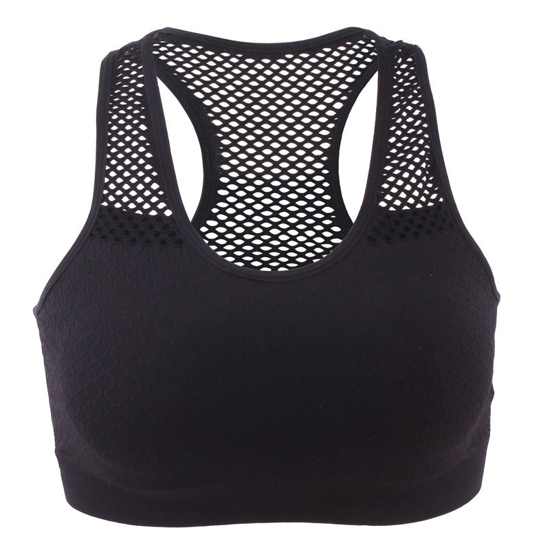 Yoga fitness mesh bra without back