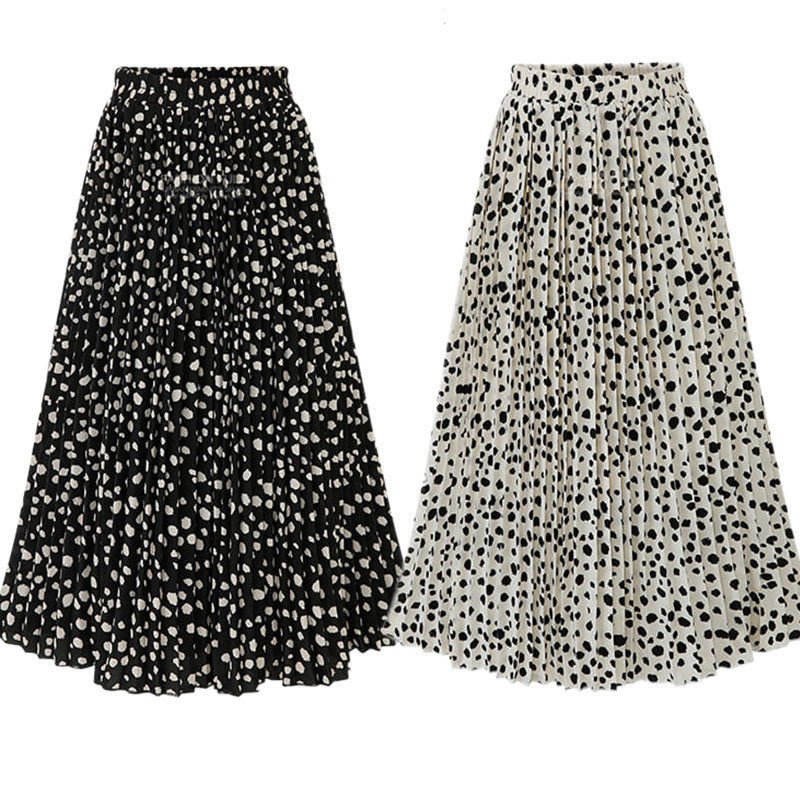 Chiffon polka dot fold skirt