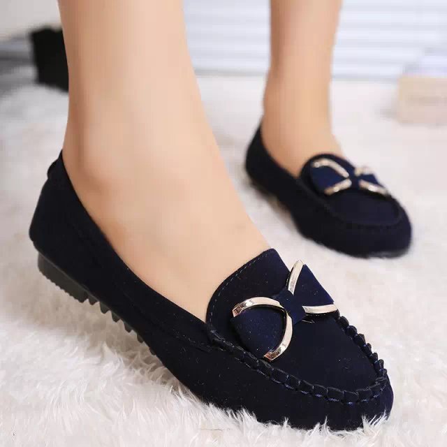 Peas shoes flat shoes bowknot women's shoes