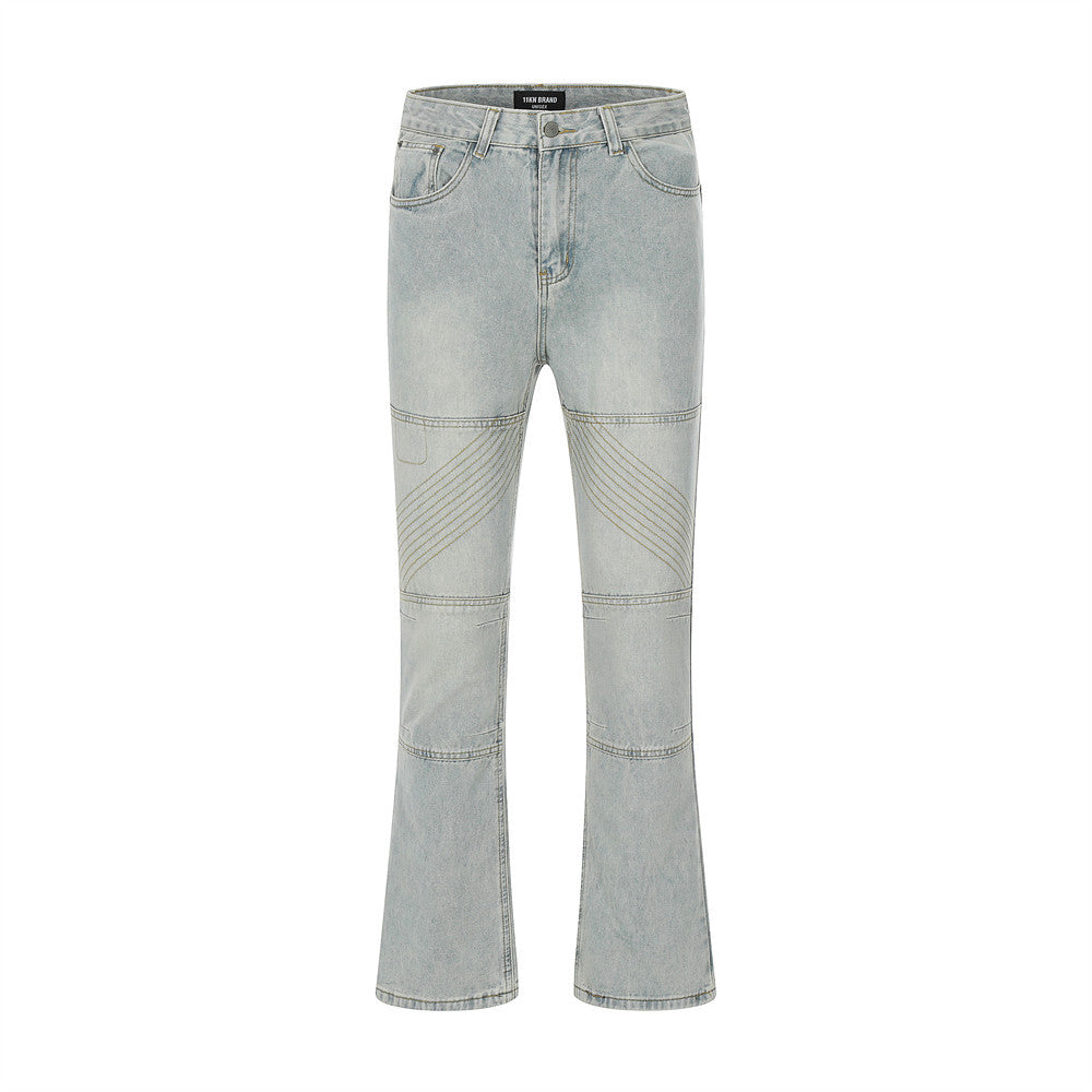 Topstitching Flared Jeans Men's Polished White