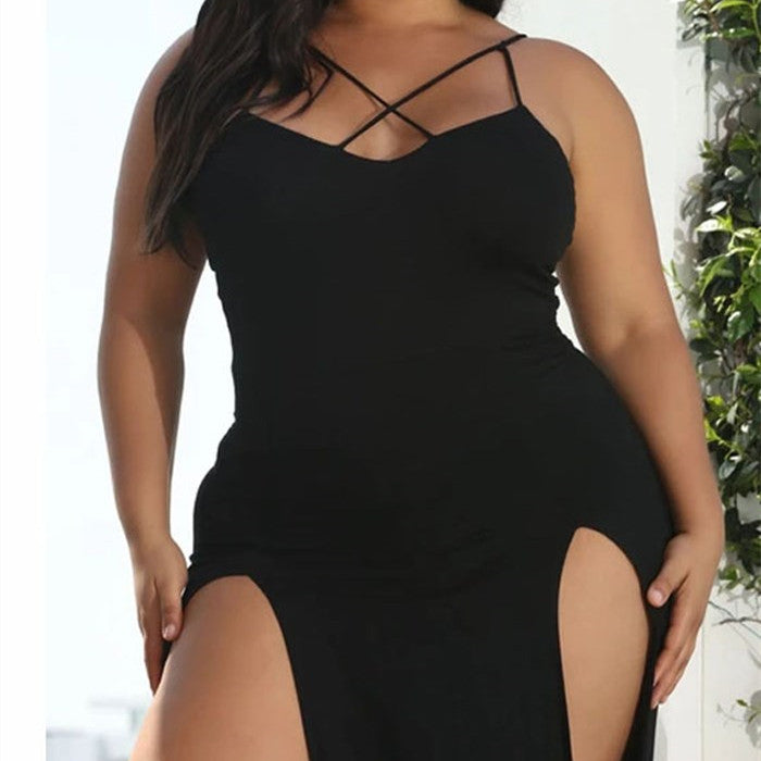 Plus Size  Women Dresses Summer Sling Big Dress