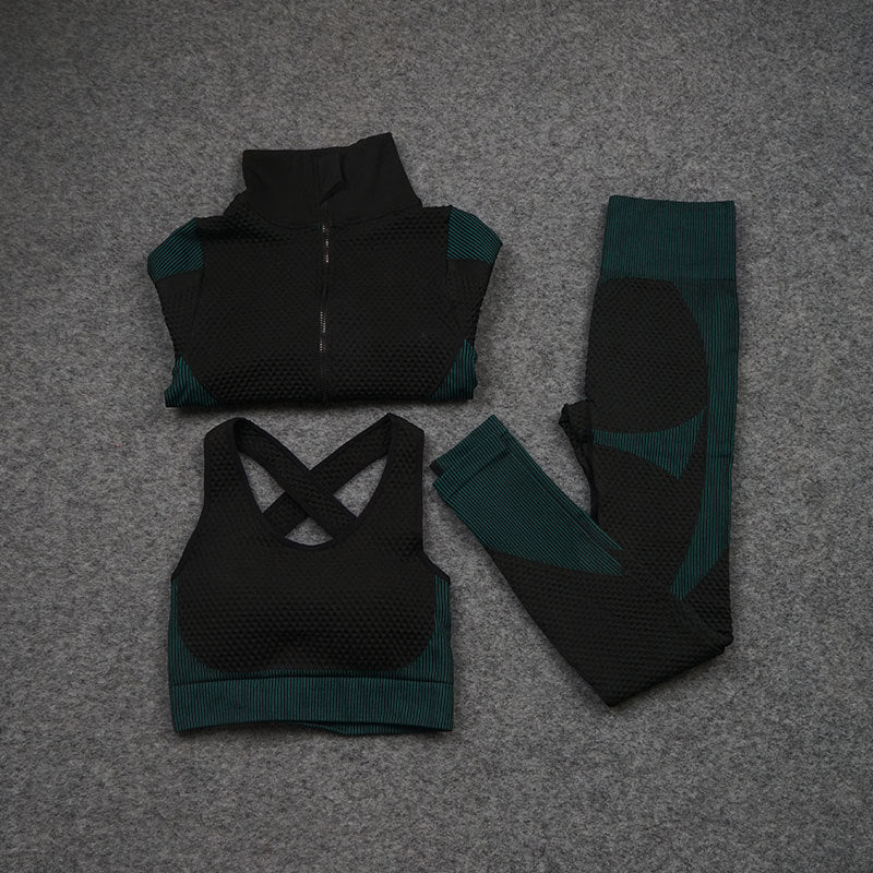 Knitted hip-lifting elastic fitness sports yoga suit