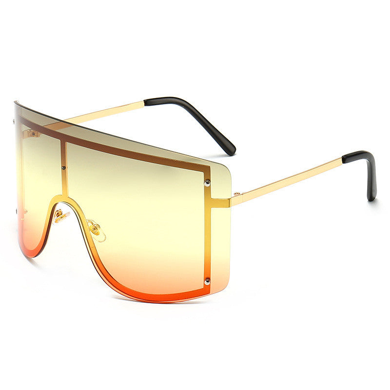 One Piece Sunshade Sunglasses Women Frameless Sunscreen Hat Glasses