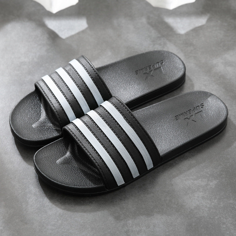 White Stripes Slippers For Women And Men Bathroom Slippers Home Shoes