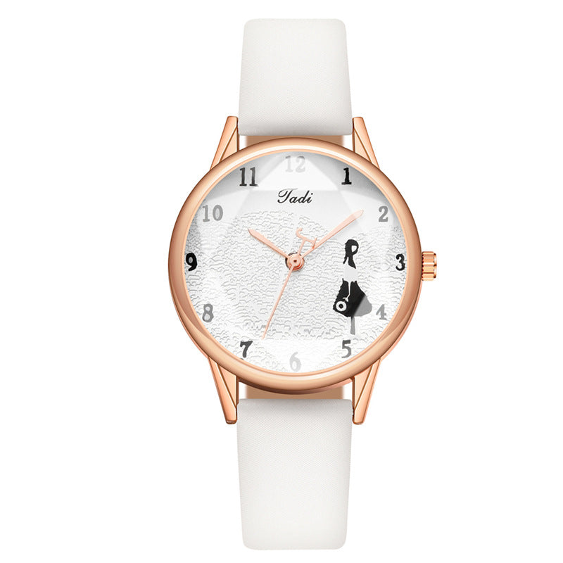 Minimalist Creative Girl Pattern Women's Quartz Watch