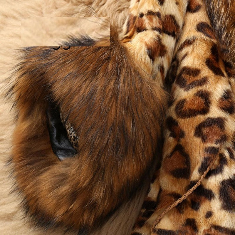 Mid Length Leopard Print Coat In Autumn And Winter For Women