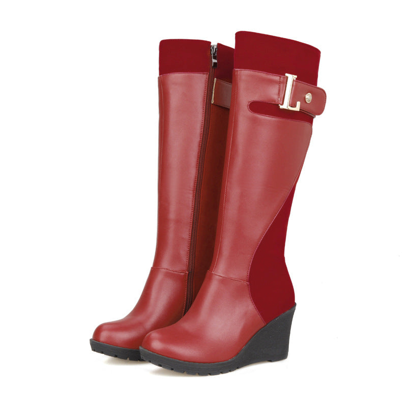 High-heeled High-barrel No-knee Martin Women's Boots