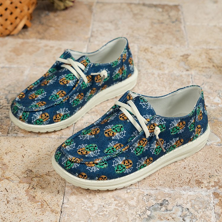 Women's Large Size Canvas Shoes Printed Casual Shoes