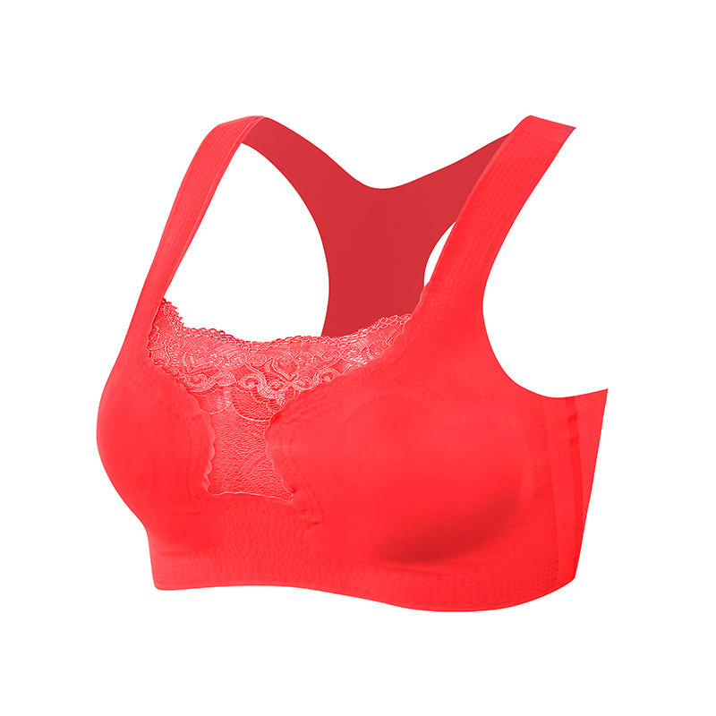 A ribbed, wide-shouldered bra