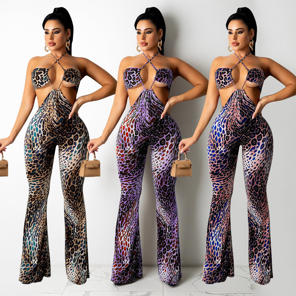 Women's Jumpsuit Trousers Bell-bottom Pants