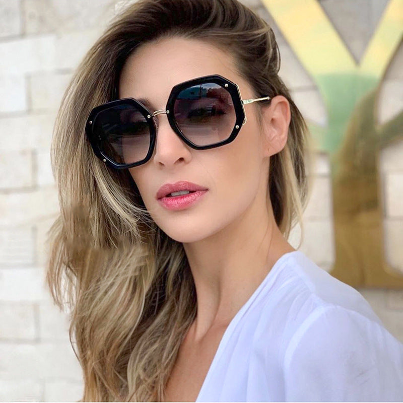 Fashion polygon sunglasses women