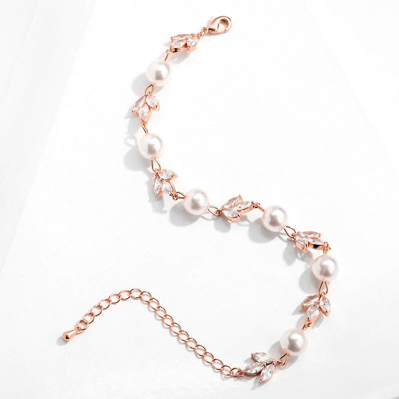 Simple Personality Zircon Imitation Pearl Bracelet