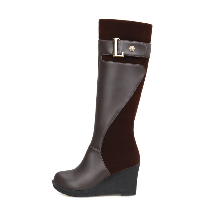 High-heeled High-barrel No-knee Martin Women's Boots