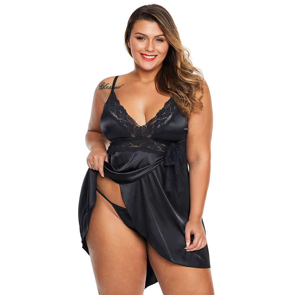 Plus Size Sexy Lingerie Nightwear Women's Lace Lace Pajamas