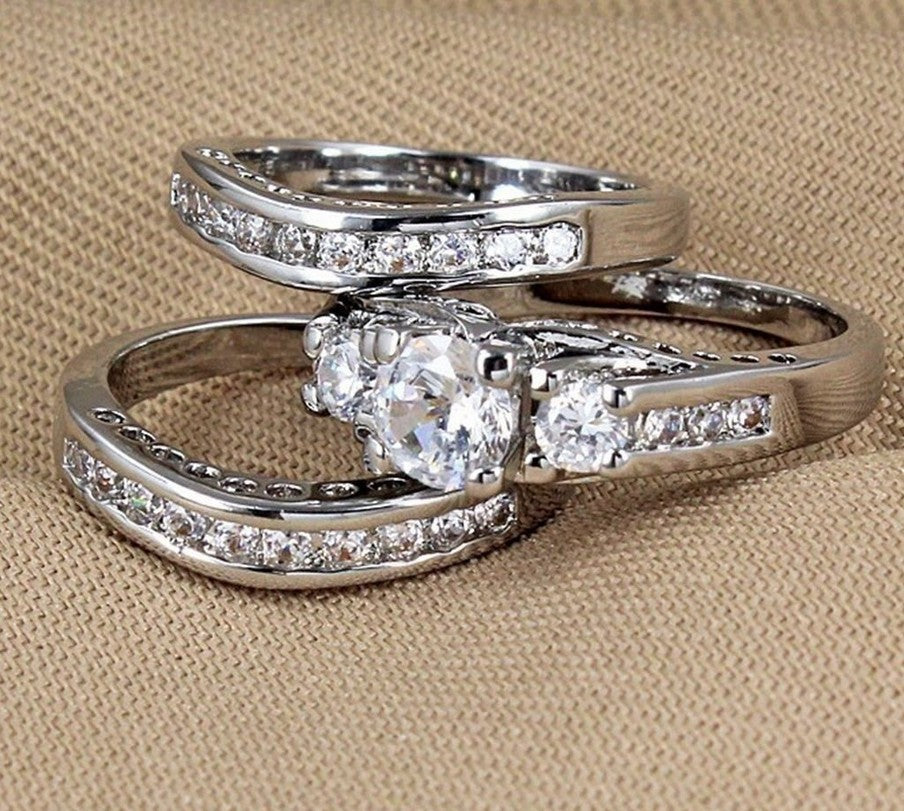 Bracelet Three-piece Couple Ring Set Diamond