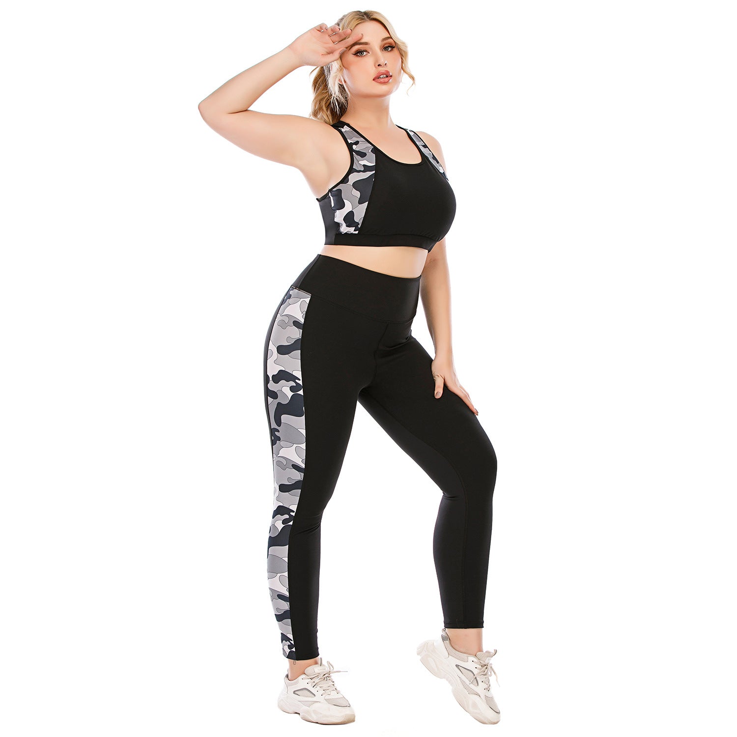 Workout Clothes Suit Plus Size Yoga Clothes Tight-Fitting Barbie Pants Sports Bra