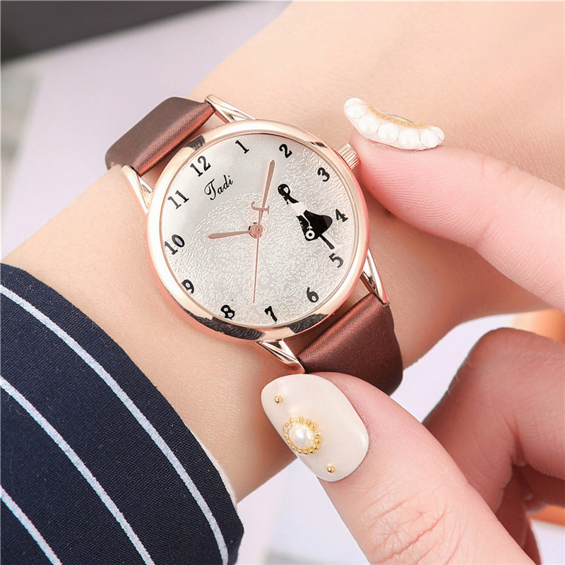 Minimalist Creative Girl Pattern Women's Quartz Watch