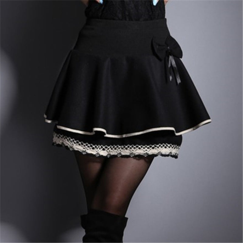 Fine Korean autumn and winter woolen skirt