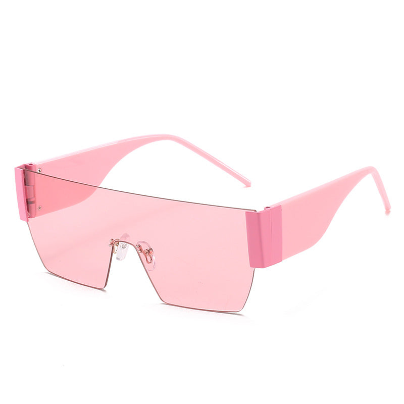 Rimless Big Square One-Piece Sunglasses Men And Women Fashion Sunglasses