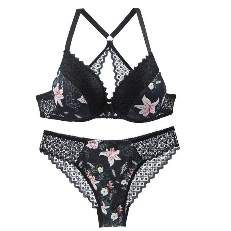 Women's Summer Printing Bra Set