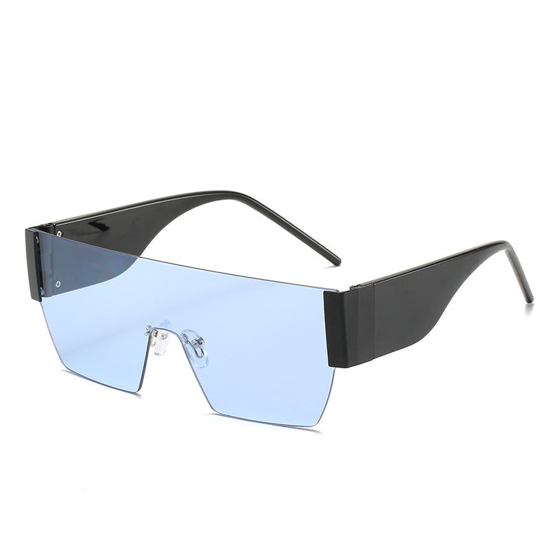 Rimless Big Square One-Piece Sunglasses Men And Women Fashion Sunglasses