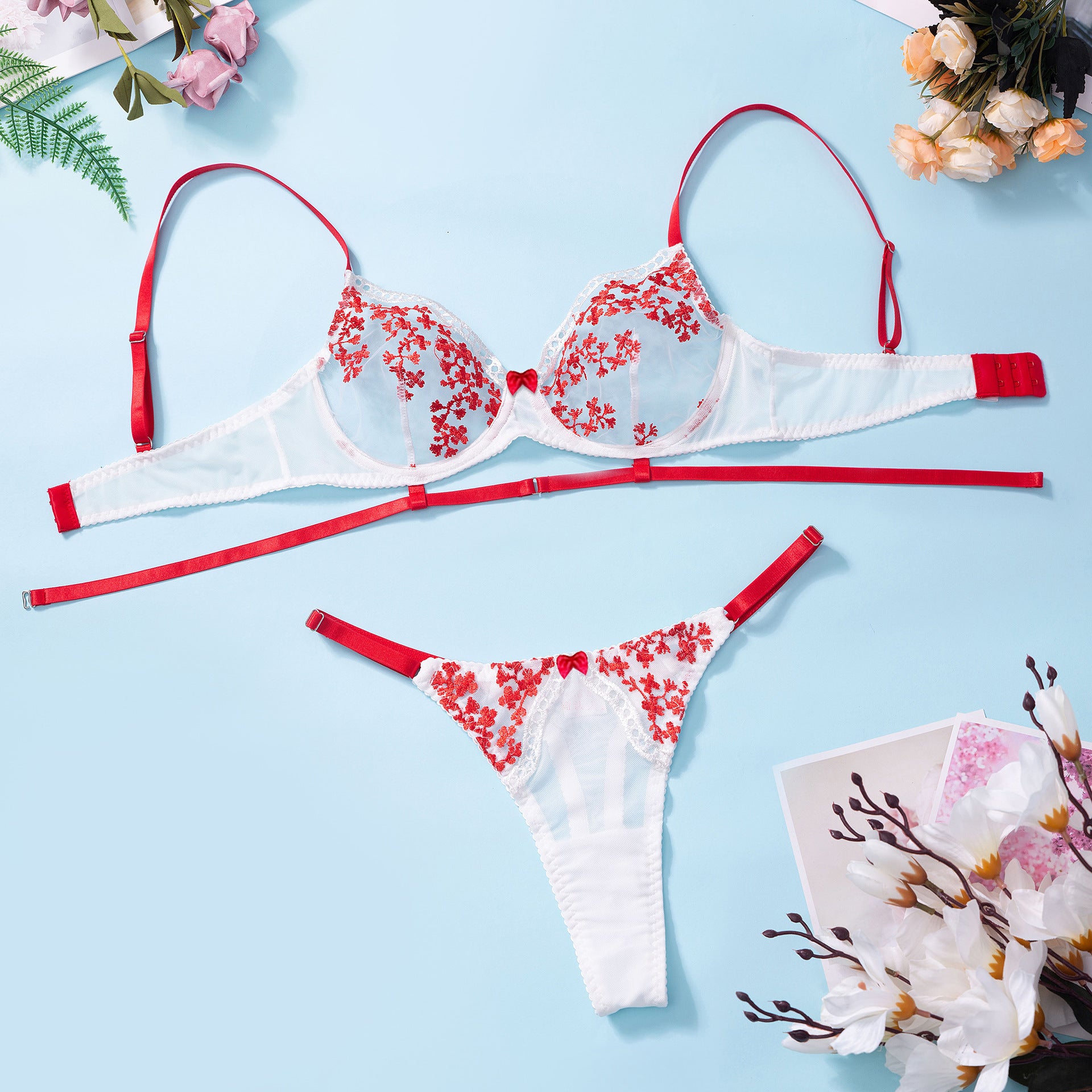 Women's Floral Embroidered Underwear Bra