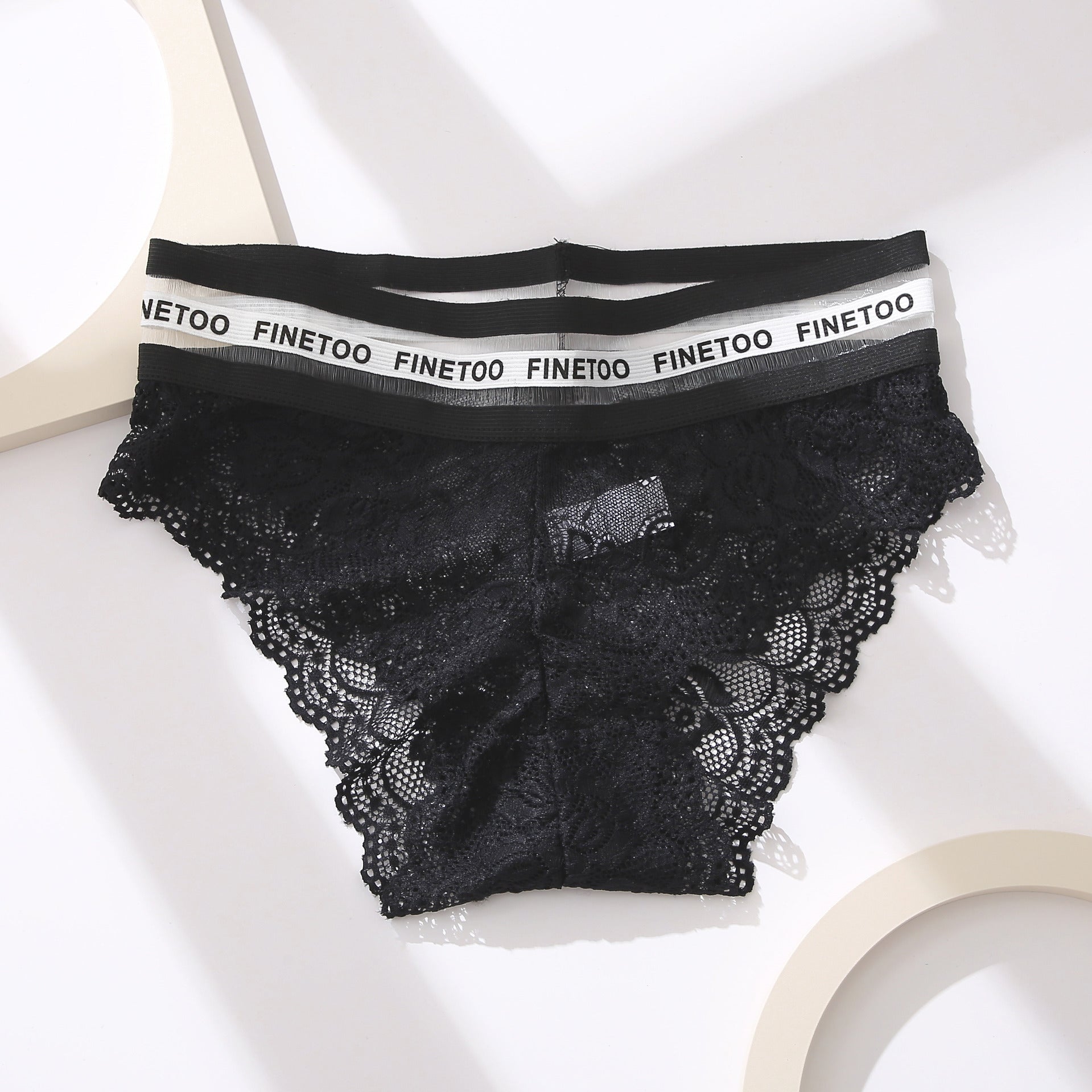 Ladies Lace High Waist Letter Belt Panties