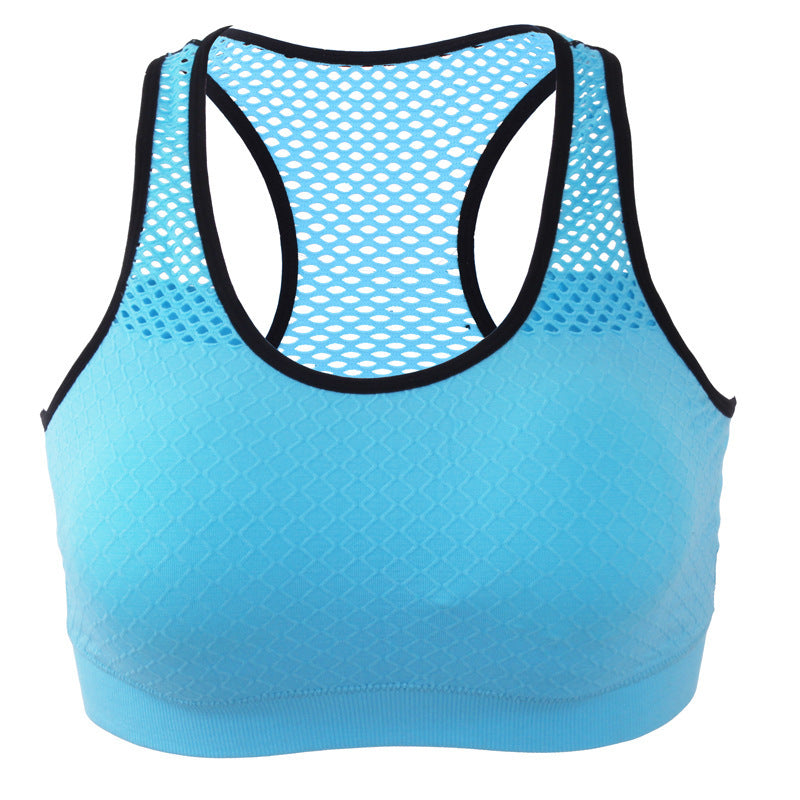 Yoga fitness mesh bra without back