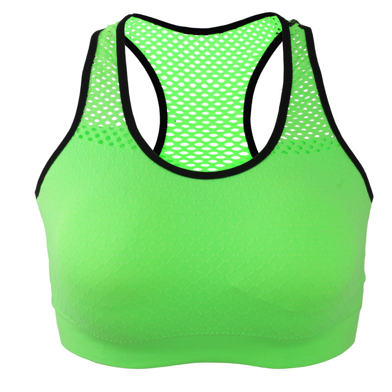 Yoga fitness mesh bra without back