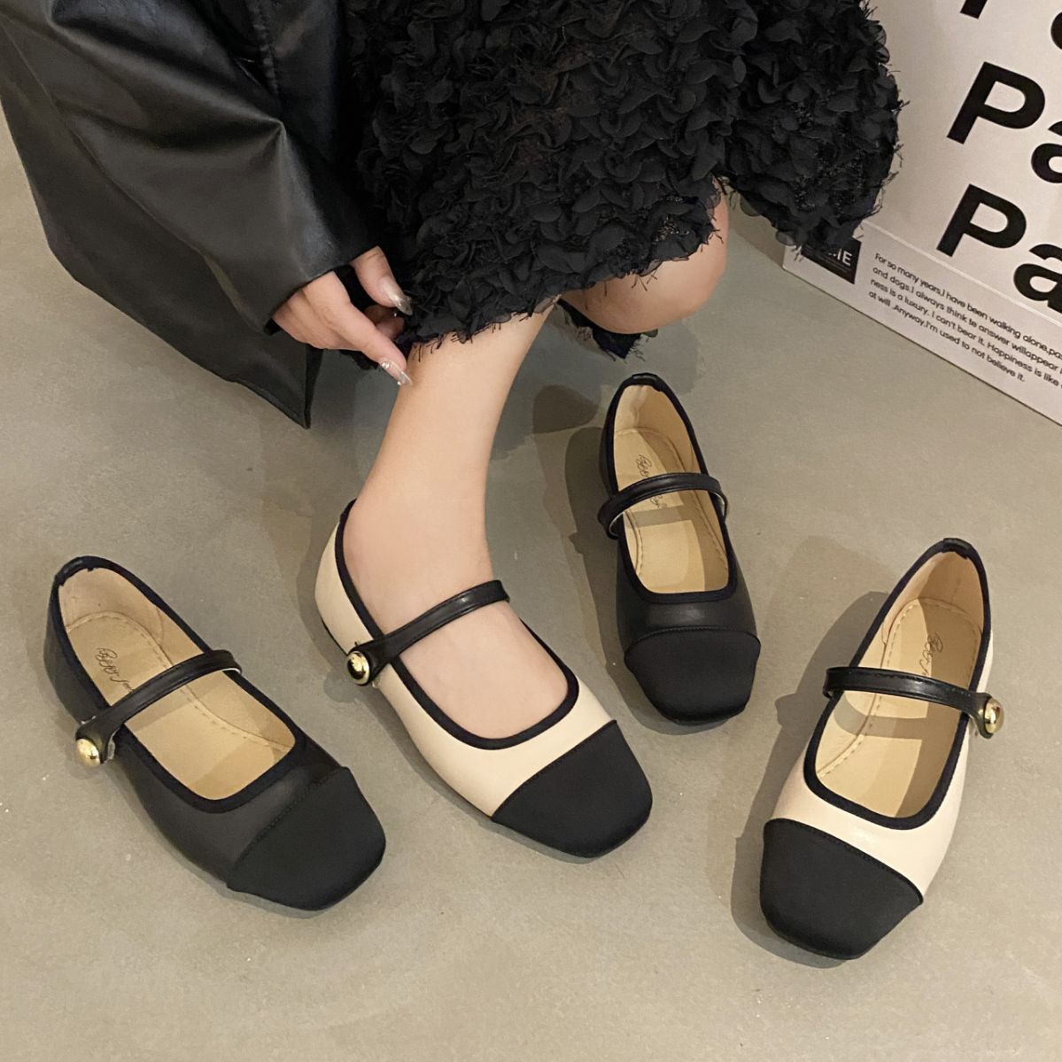 Women's Fashion Soft Bottom Square Toe Gommino Shoes