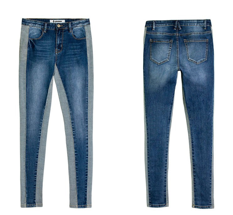 European and American jeans summer new elastic thin skinny pants deep stitching women's jeans