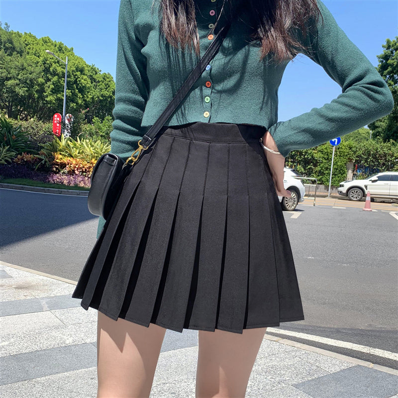 Female Autumn And Winter Student High-waisted A-line Pleated Skirt