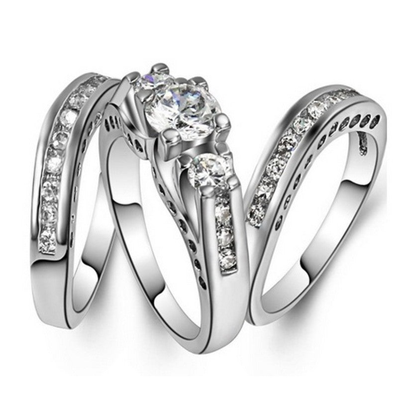 Bracelet Three-piece Couple Ring Set Diamond