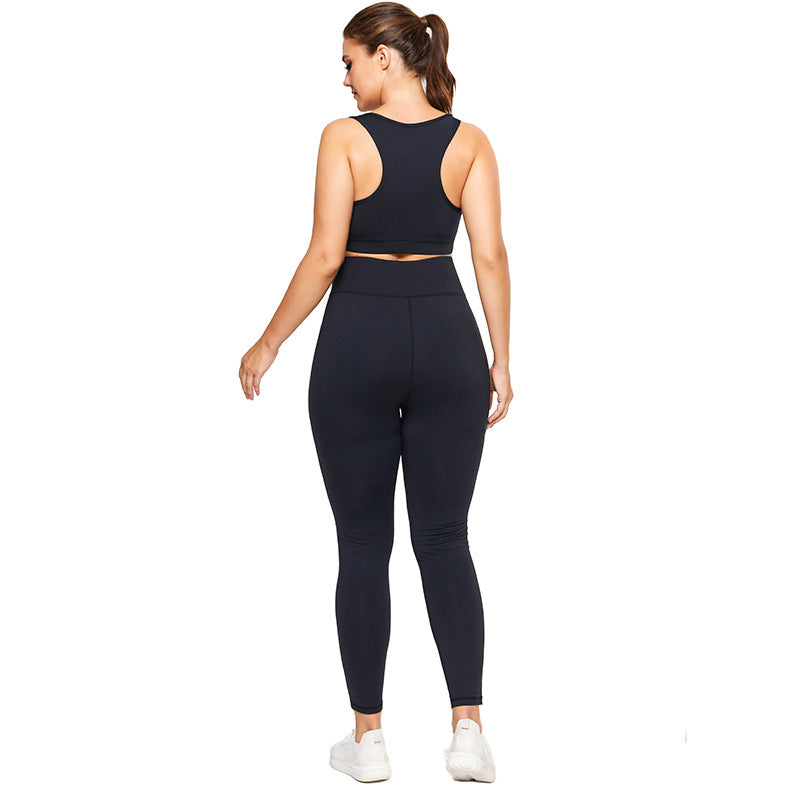 Ropa de yoga deportiva de costura para mujer de talla grande de verano