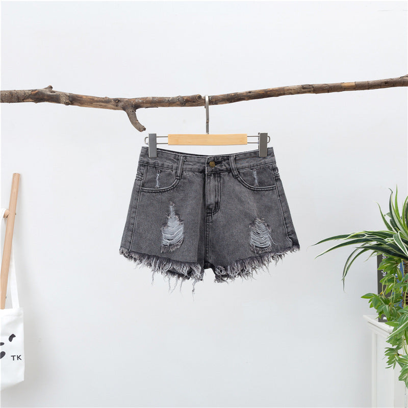 Women's Fashion Loose High Waist Wide-leg Denim Shorts