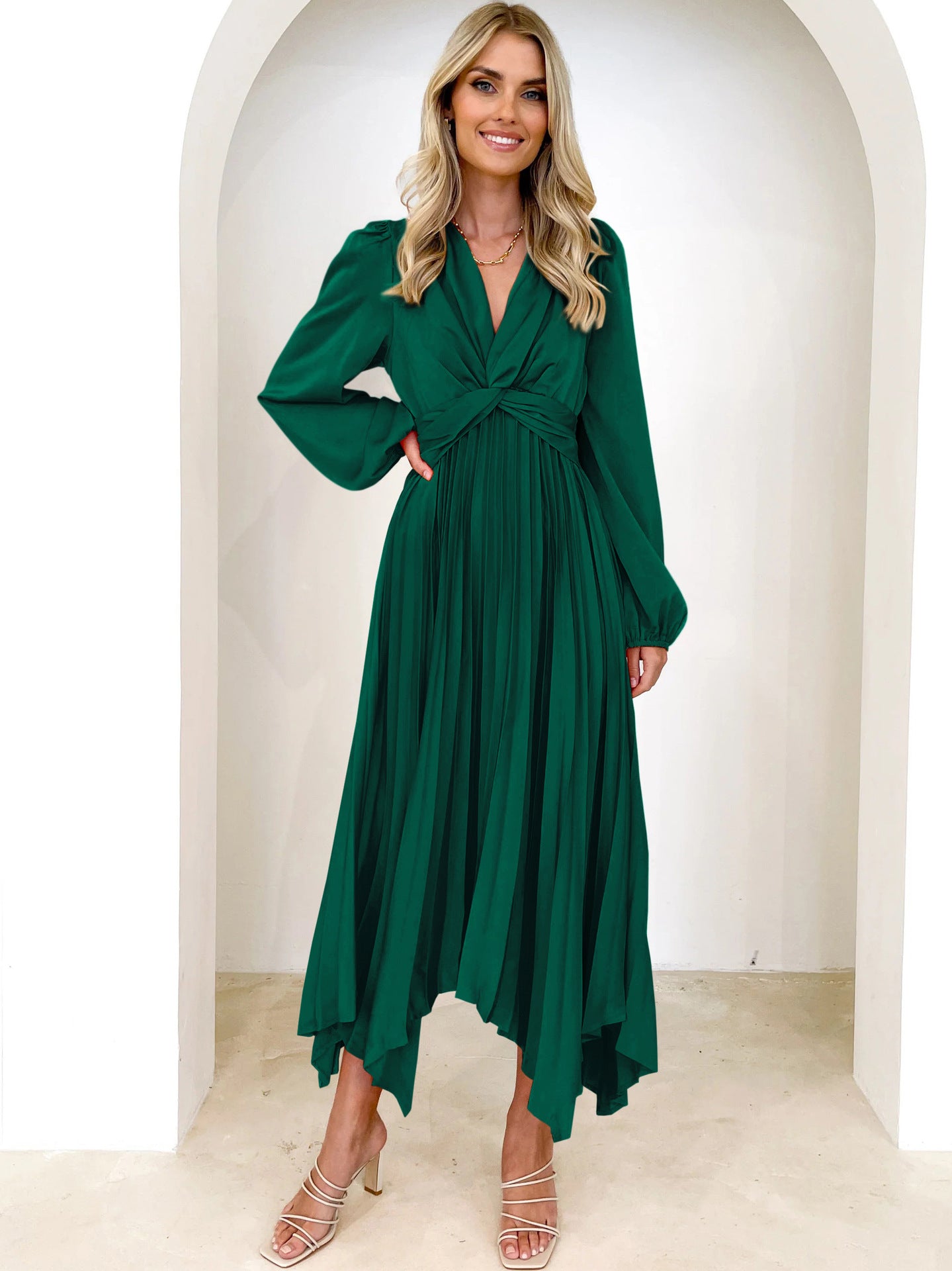 Women's Fashion Casual Irregular Long Sleeve Dress