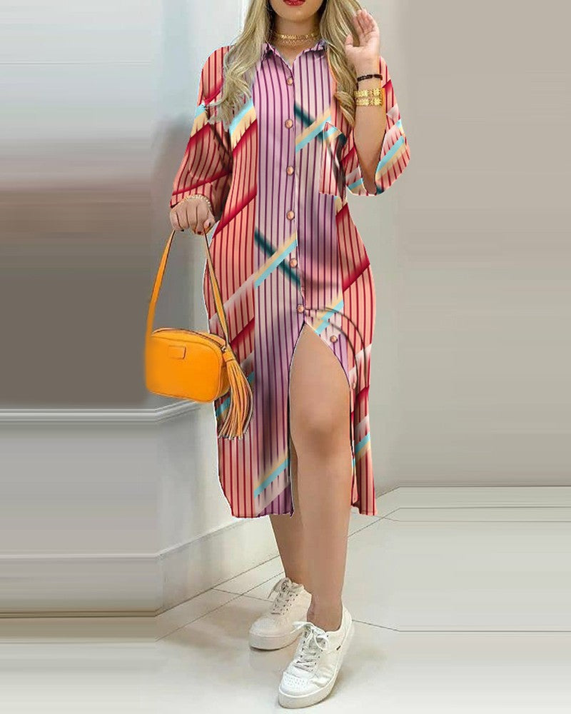 Women's Printed Shirt Dress