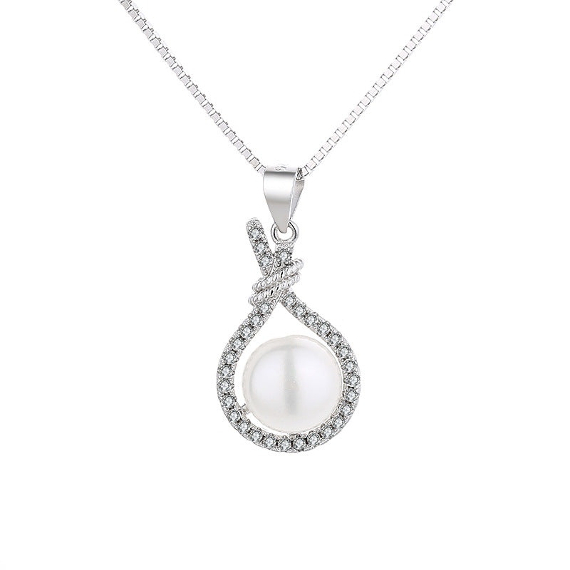 Pearl Pendant Necklace Freshwater Women