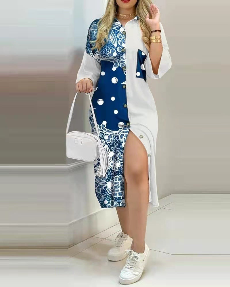 Women's Printed Shirt Dress