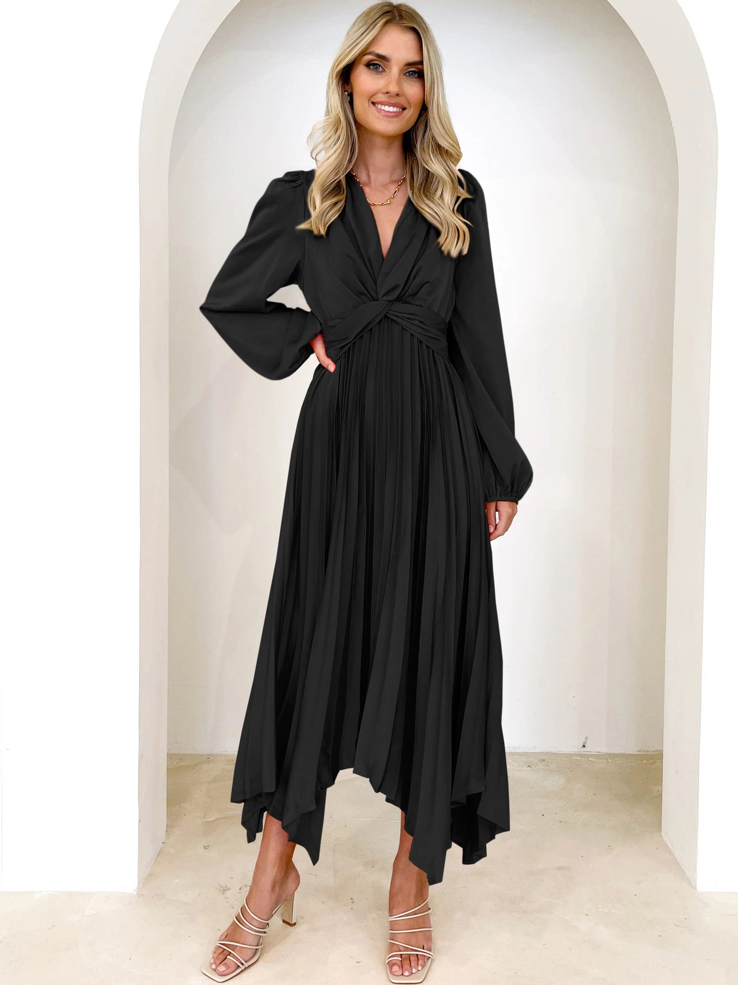 Women's Fashion Casual Irregular Long Sleeve Dress