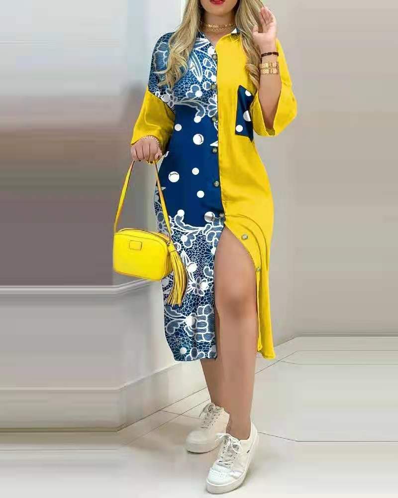 Women's Printed Shirt Dress