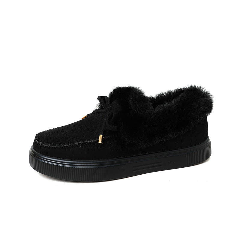 Women's Fashion Casual Round Head Thick Bottom Fluffy Cotton Shoes