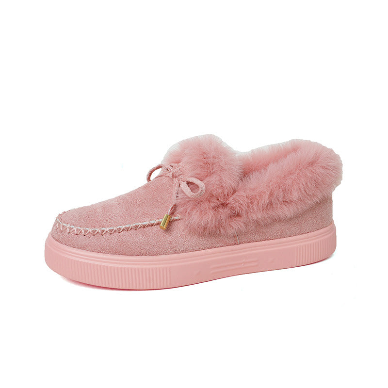 Women's Fashion Casual Round Head Thick Bottom Fluffy Cotton Shoes